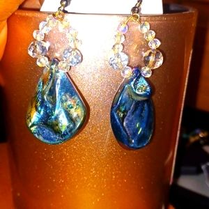 🎉🪞💜Abalone Asteroid Earrings💕🩷